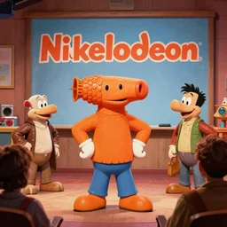new nickelodeon famous cartoon presentation, high detail, vintage, 2 0 0 0
