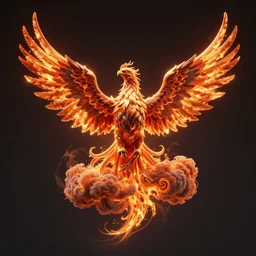 phoenix, digital art, fire cloud, unreal engine, science fiction