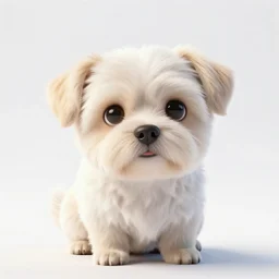 crisp quality and light reflections, photorealistic portrait, studio lighting, still photo of a cute dog, bright studio setting, highly detailed, unreal engine 5 quality render
