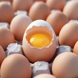 icy egg lays beautifully among regular eggs, ray tracing, cinematic, digital art, realistic, octane render