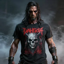 jacked god wearing a death metal tshirt, hyperreal, octane render, cinematic lighting, smoke, artisitc, octane render, 8 k, beautiful and intricate details