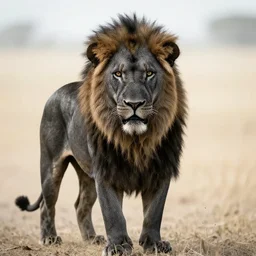 all black male lion