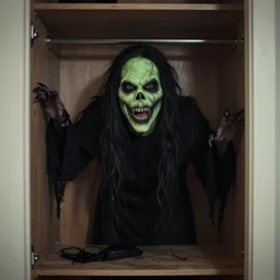 a spooky monster in a closet