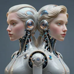 symmetry!! portrait of robotic scientist, tech wear, scifi, glowing lights!! intricate elegant, highly detailed, digital painting, artstation, concept art, smooth, sharp focus, illustration, art by artgerm and greg rutkowski and alphonse mucha