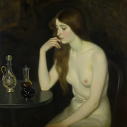 beautiful woman at the opium den by arnold bocklin, herbert james draper. oil on wood 1 9 0 0. intricate details. minimalist. ambient lighting.