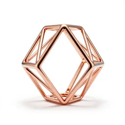 rose gold geometry set, photorealistic, isolated on a pure white background, centered, entire object in frame, sharp focus, soft studio lighting