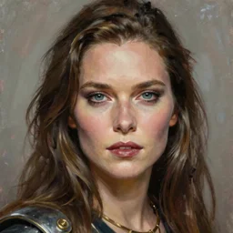 portrait of jamie lee curtis as an evil warlord character in mad max 2 : the road warrior, film still, detailed realism face in painting, detailed beautiful portrait, oil painting masterpiece, 8 k resolution, smooth, sharp focus, trending on artstation, by rembrandt