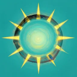 turquoise hexagon sun