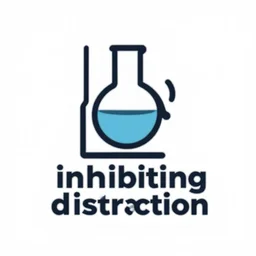 inhibiting distraction, minimalist logo for a research lab, no text, by victo ngai, kilian eng and jake parker, 2 colors, limited palette, sticker art, vector art, award winning, minimalism, logopond