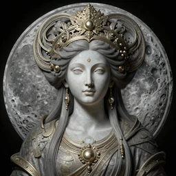 perfectly-centered-Portrait of a lunar Goddess, intricate, highly detailed, digital painting, artstation, concept art, smooth, sharp focus, illustration, Unreal Engine 5, 8K, art by artgerm and greg rutkowski and alphonse mucha