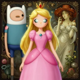 Princess Bubblegum from Adventure Time, Mark Edward Fischbach, intricate, highly detailed, digital painting, artstation, concept art, smooth, sharp focus, illustration, Unreal Engine 5, 8K, art by artgerm and greg rutkowski and alphonse mucha