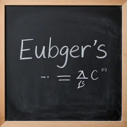 a blackboard with Euler\'s equation written on it, abstract art
