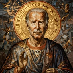 byzantine icon of joe biden as basileus