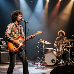 Jim Morrison, and Thundercat playing music together on stage