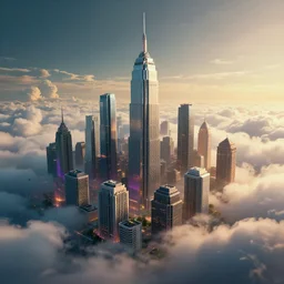 cyberpunk city in the clouds, columbia, film 3 d, 8 k resolution, concept art