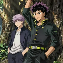 Jotaro Kujo hanging out with Noriaki Kakyoin