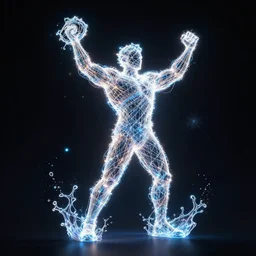 champion splashart of champion made out of glowing fate strings