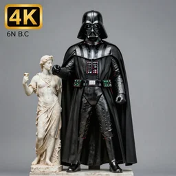 Darth Vader, roman statue, greek sculpture, 600 B.C, highly realistic, high definition, 4k
