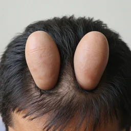 testicles on top of a hair