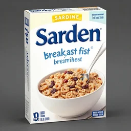 sardine fishy fish breakfast cereal box