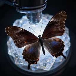 crystal, microworld, dark butterfly, electron microscope