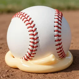 a baseball made of mayo