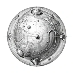 anatomical drawing diagram of a dyson sphere