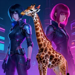 cyberpunk giraffe, highly detailed, neon, realistic concept art by Stephen Hickman and James Gurney and Hiromasa Ogura, Ghost in the Shell, Octane Engine, 8k HDR