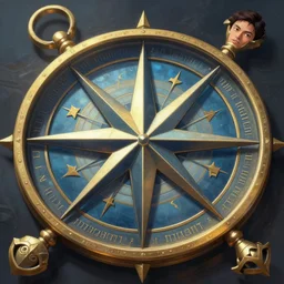 a detailed digital art of a star compass, by victo ngai and justin gerard, digital art, realistic painting, very detailed, sharp focus, fantasy, dnd, trending on artstation