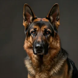 a stoic german shepherd, concept art, detailed face, fantasy, highly detailed, cinematic lighting, digital art painting by greg rutkowski