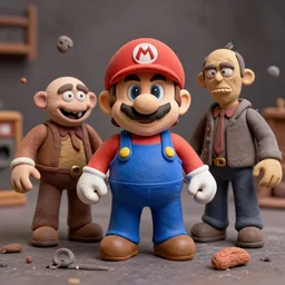 super mario claymation, creepy, jack stauber, david firth, messy clay