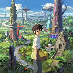 An anime movie background matte painting of a surreal alternate dimension, by Makoto Shinkai, trending on Artstation, highly detailed
