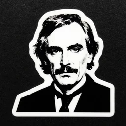 individual die cut sticker alan turing silk screen butcher billy style