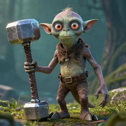gollum with the mjolnir