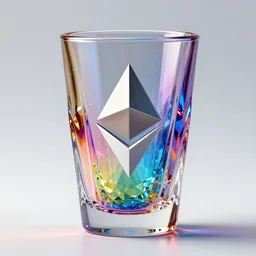 ethereum logo as colorful crystal cup