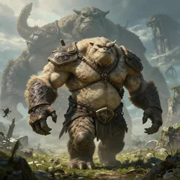 highly detailed elden ring portrait photo of a huge muscular humanoid diglett wandering in a scenic dystopian environment. even bigger massive digletts in the background, hyperrealistic illustration by william didier - pouget