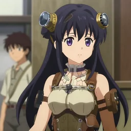 anime portrait of a young steampunk girl, kyoto animation, last exile, blue submarine no. 6, katsura masakazu, tsutomu nihei, gustav klimt, loish, murata range, kawaii, manga, bright colors, beautiful, vibrant, gradation, jean giraud, moebius, fantasy