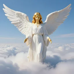 heaven!!!!!!!!, gold gates of heaven!!!!!!!!, clouds on ground!!!!!, fog!!!, columbo as an angel, white robes, wings, symmetrical face!!!!, round symmetrical eyes!!!, color, hdr