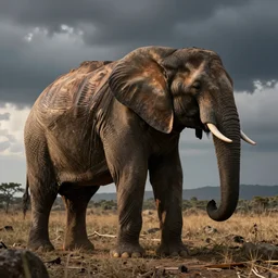 elefant with turtle shell as armor