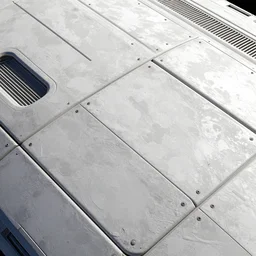 texture of sci fi space panels, realistic, very detailed, beautiful, space ship gribble, white paint on metal, slight damage, hard surface modeling, zbrush, 3 d maya, spaceship hull texture, sharp focus, tech, material pack, pbr, 4 k texture pack, substance designer, substance render, substance painter, marmoset, unreal engine, octane render, concept art