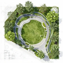overhead plans modern landscape garden, in the style of gil elvgren and in the style, and in the style of sachin teng. irony, recursion, inspiration.