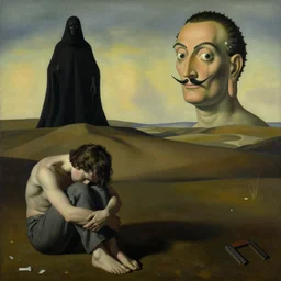 catatonic schizophrenic, claustrophobia, by ed schaap, buddhahood, dark shadows, by salvador dali, misery, dejection, recession, by georgia o'keeffe