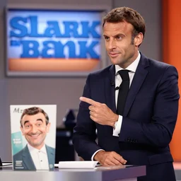 Emmanuel Macron investing in Mr Bean product, in Shark Tank (2016)