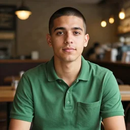 portrait of a ( ( ( un cafe ) ) ), ( ( bellaco guapo joven boricua pelo buzzed camisa verde abierta y con un arete de diamante ) ), nubes y magia, el sol, concept character, by greg rutowski and mucha and bierstadt and remington, trending on artstation