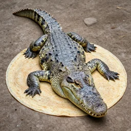 crocodile flattened into pancake