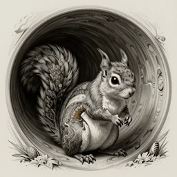tunnel monster squirrel, fantasy, intricate, elegant, highly detailed, digital painting, artstation, concept art, smooth, sharp focus, illustration, art by noah bradley
