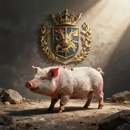 dragon pig as coat of arms