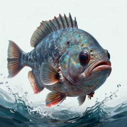 portrait of a humanoid angler fish monster, blind, scars, epic, splashes of water, intense, an ultrafine hyperdetailed illustration, sharp focus, bright colors, destiny 2, fantasy, 8 k, d & d, unreal engine 5, global illumination, radiant light