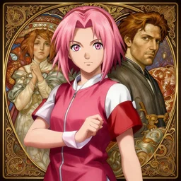 Sakura Haruno, Mark Edward Fischbach, intricate, highly detailed, digital painting, artstation, concept art, smooth, sharp focus, illustration, Unreal Engine 5, 8K, art by artgerm and greg rutkowski and alphonse mucha