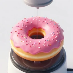 render of a doughnut with pink frosting and sprinkles, blender, hdr, cycles engine